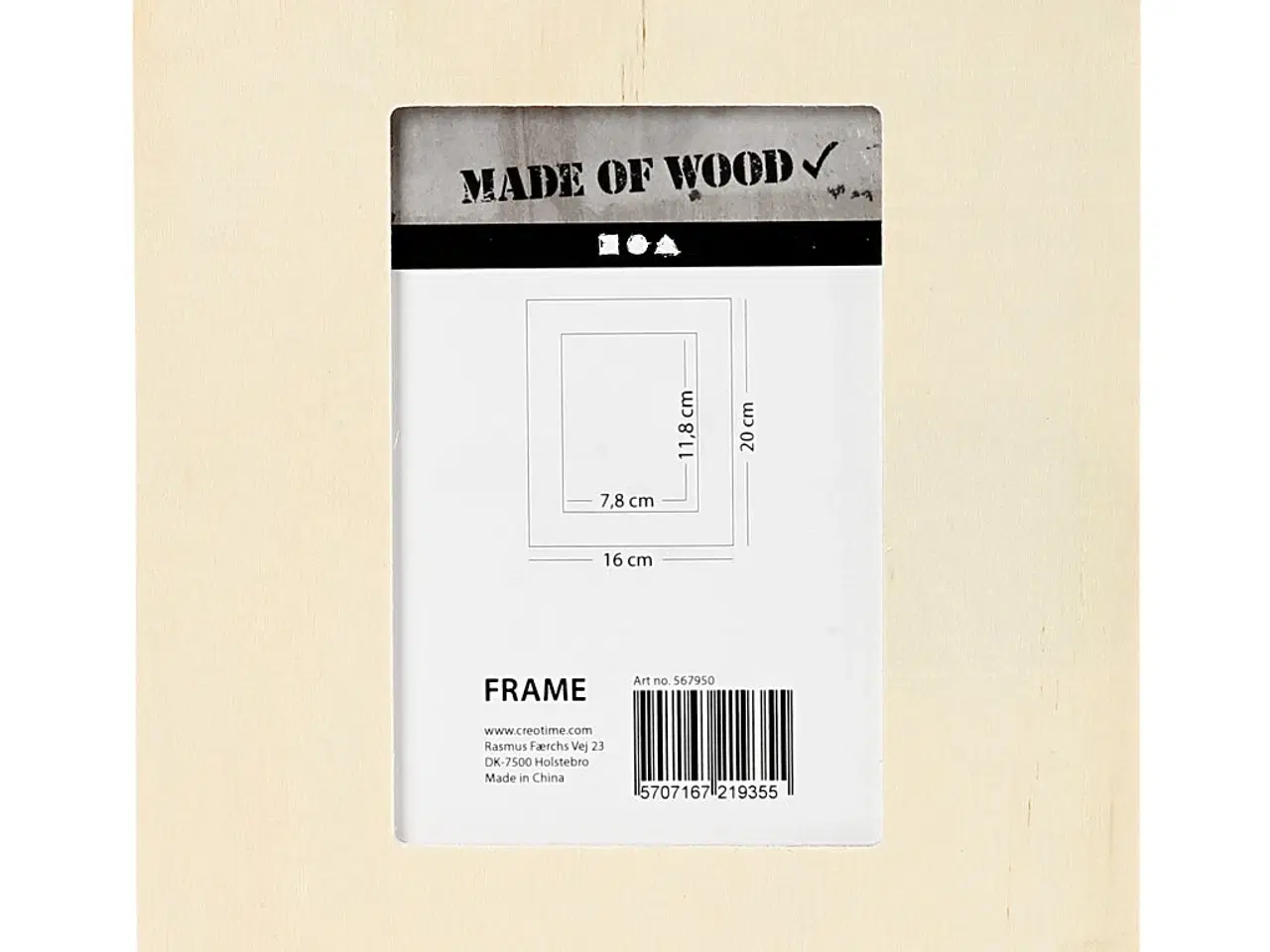 Billede 1 - Elegant træramme 20x16 cm med støttefod