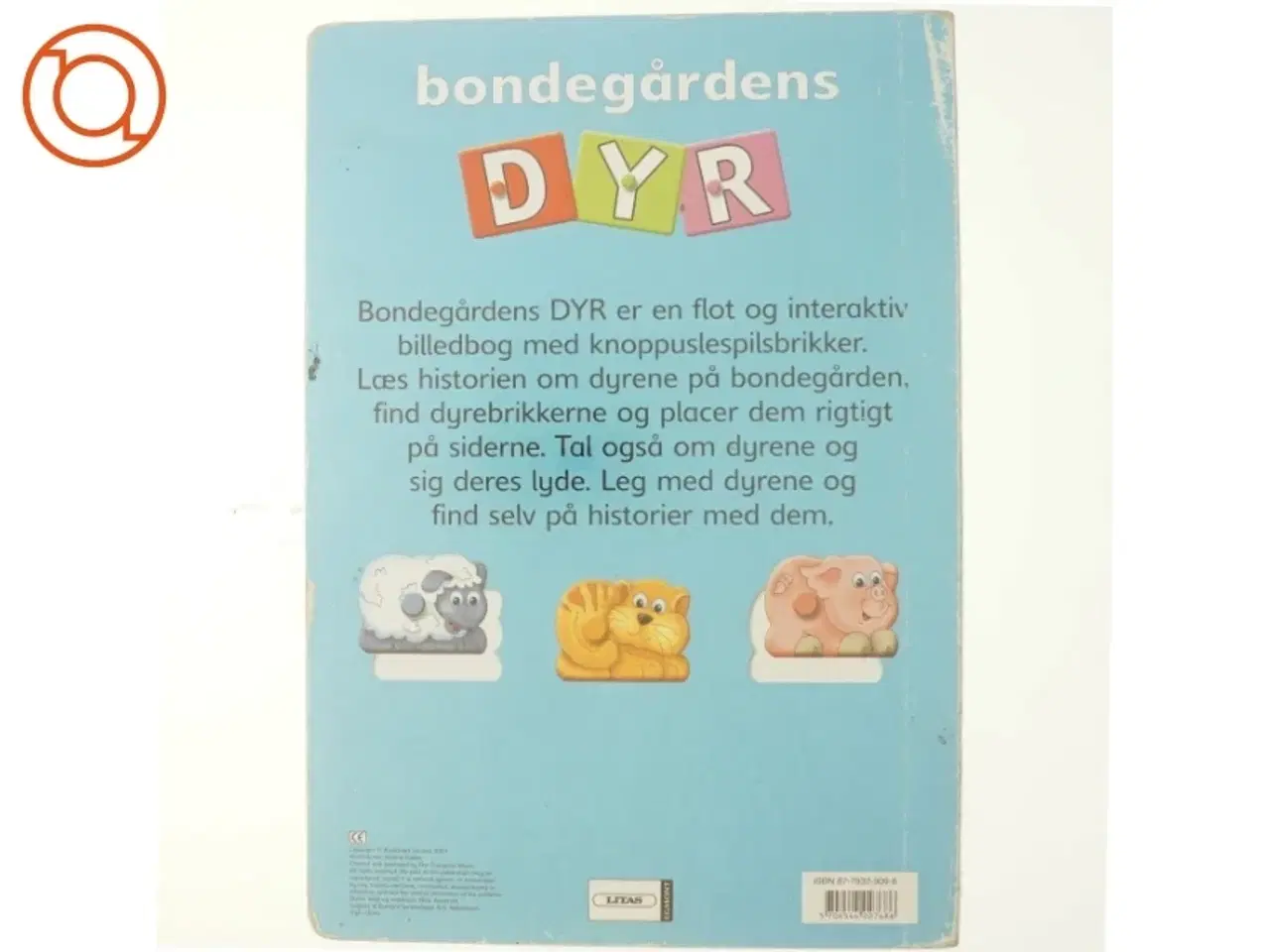 Billede 3 - Bondegårdens dyr - interaktiv bog med puslespilsbrikker fra Litas