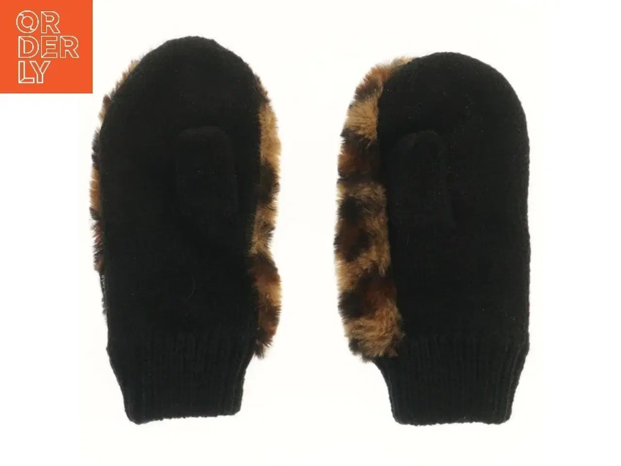 Billede 2 - Pelsvanter med dyremønster (str. 20 cm)