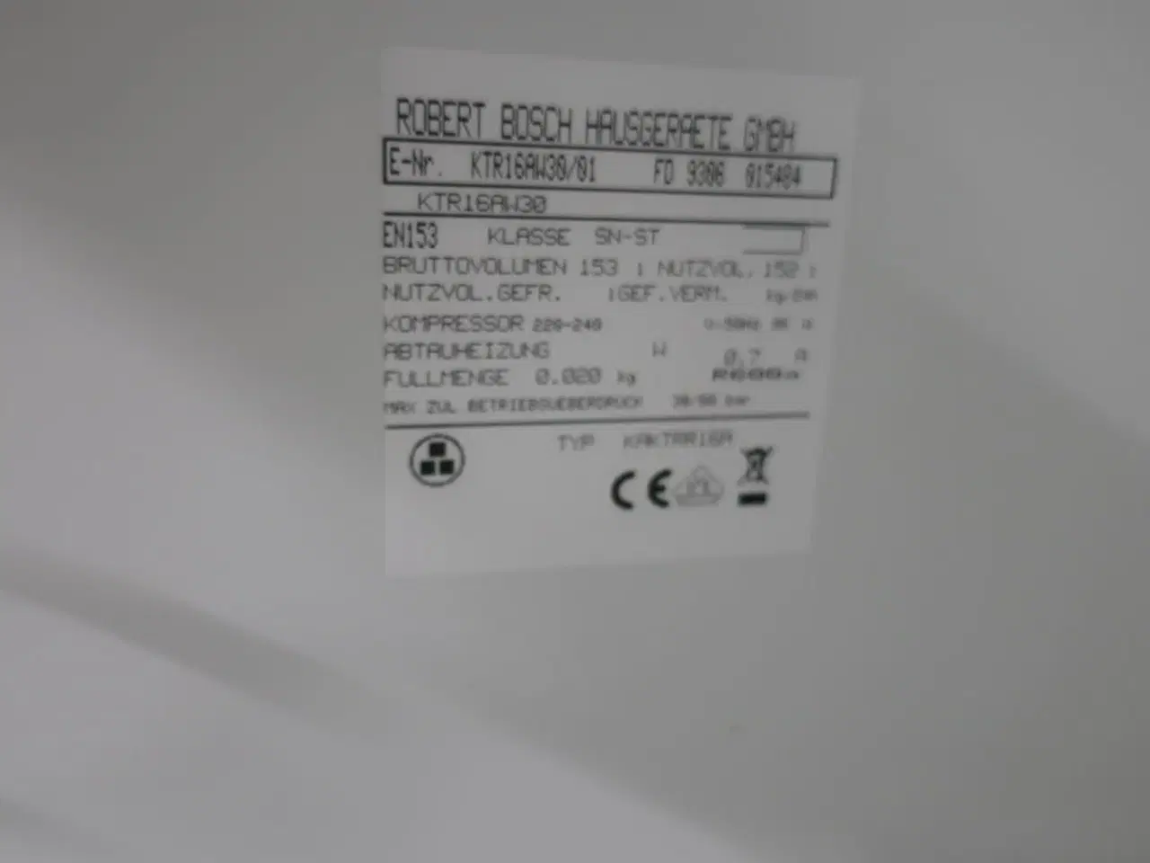 Billede 7 - Køleskab BOSCH KTR16AW30/01