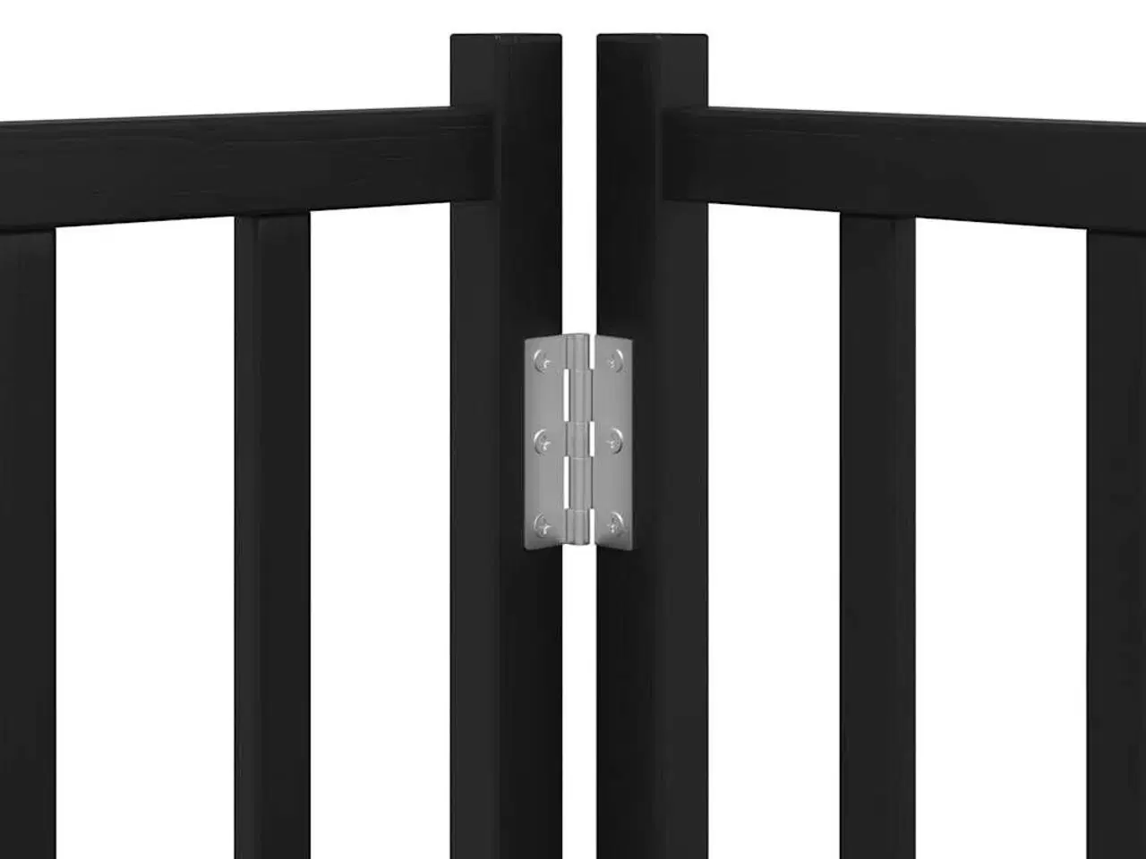 Billede 9 - Hundelåge m. dør 6 paneler 300 cm foldbar massivt gran sort