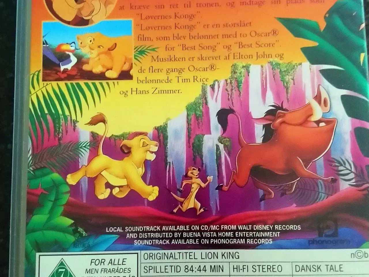 Billede 2 - vhs" Løvernes konge" 1994 Walt Disney
