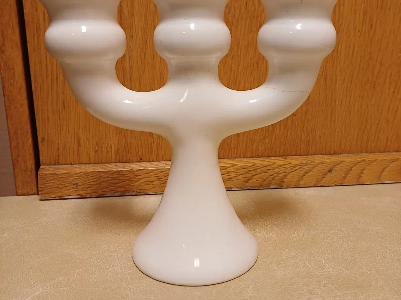 Billede 2 - Hvid vintage lysestage 3-armet