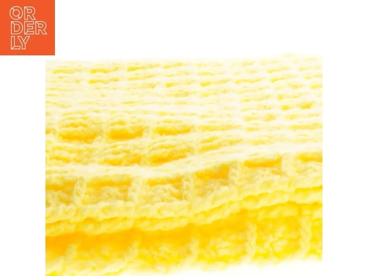 Billede 2 - Gul hæklet plaid (str. 96x90 cm)