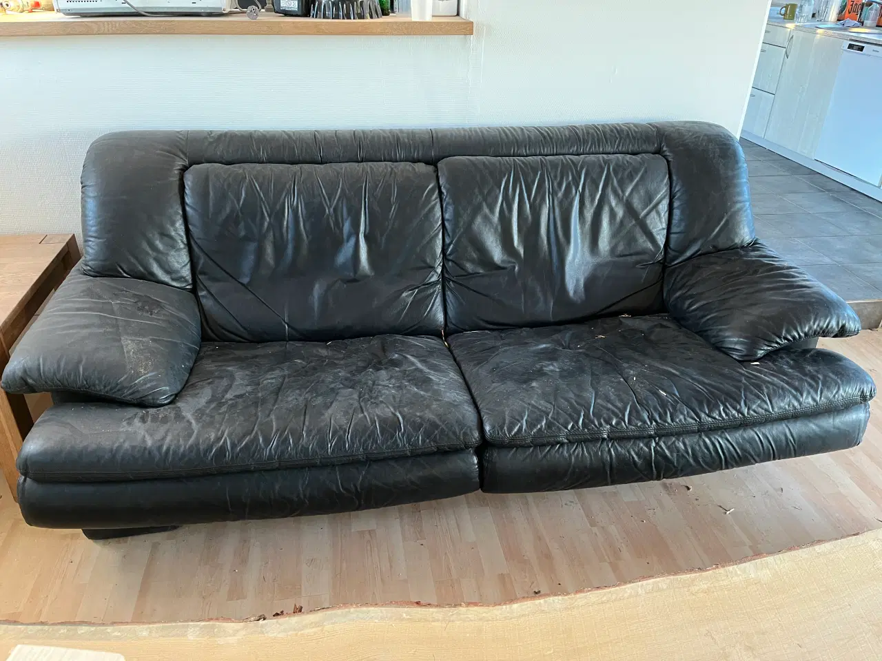 Billede 1 - Læder sofa sælges