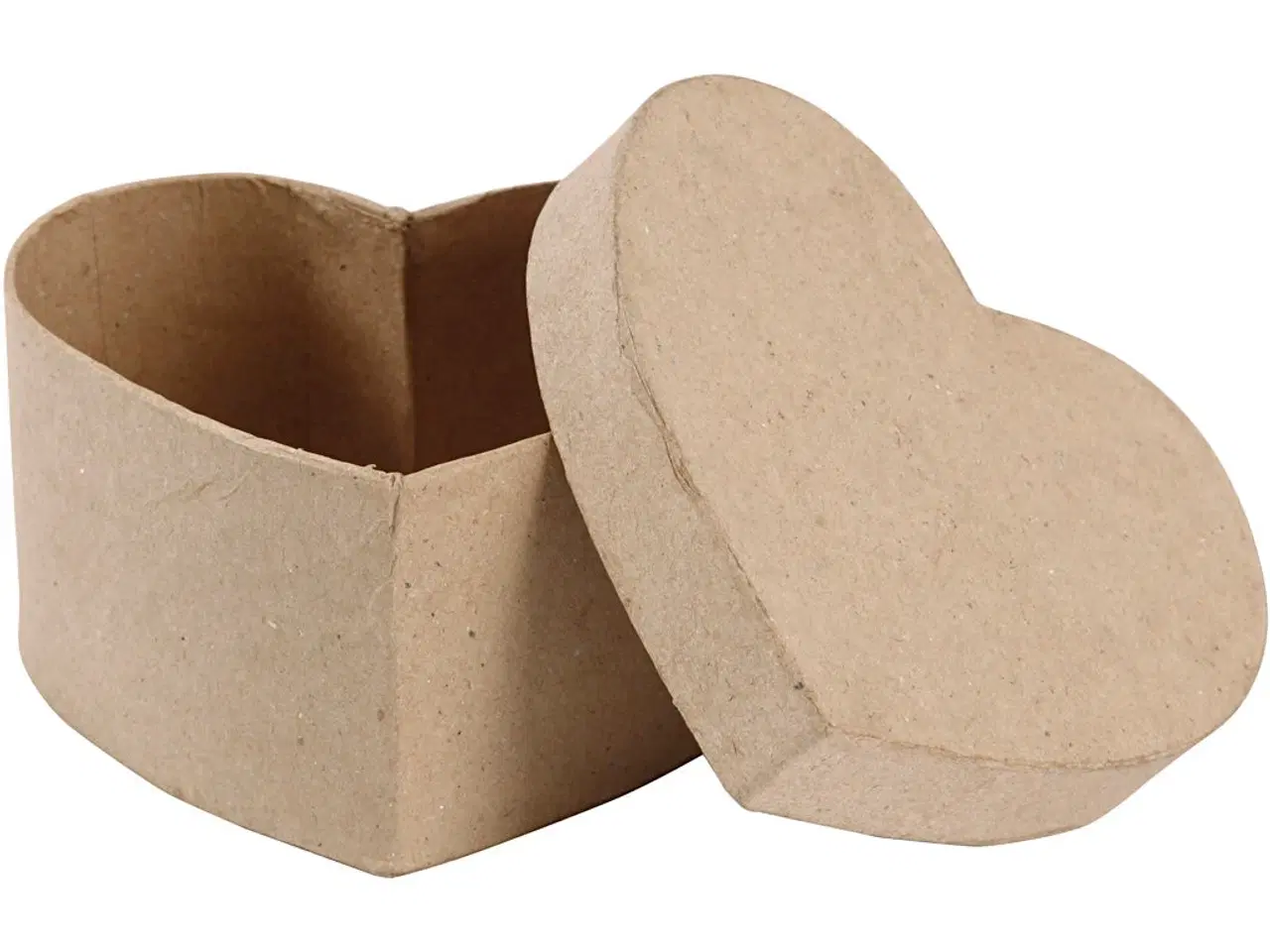 Billede 1 - Håndlavet Hjerteæske i Papmaché - 11,5x11,5 cm