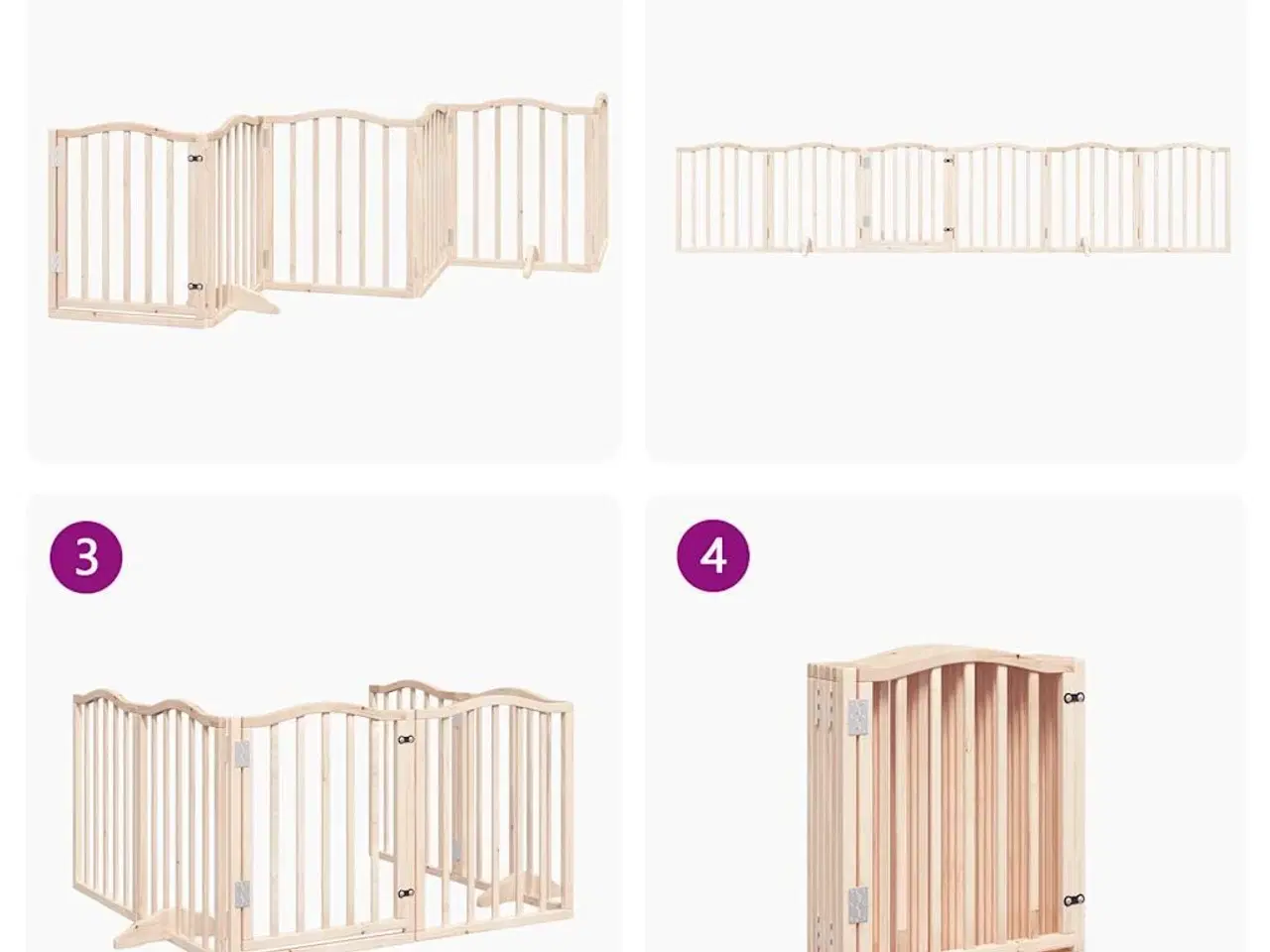 Billede 7 - Hundelåge med dør 6 paneler 300 cm poppeltræ