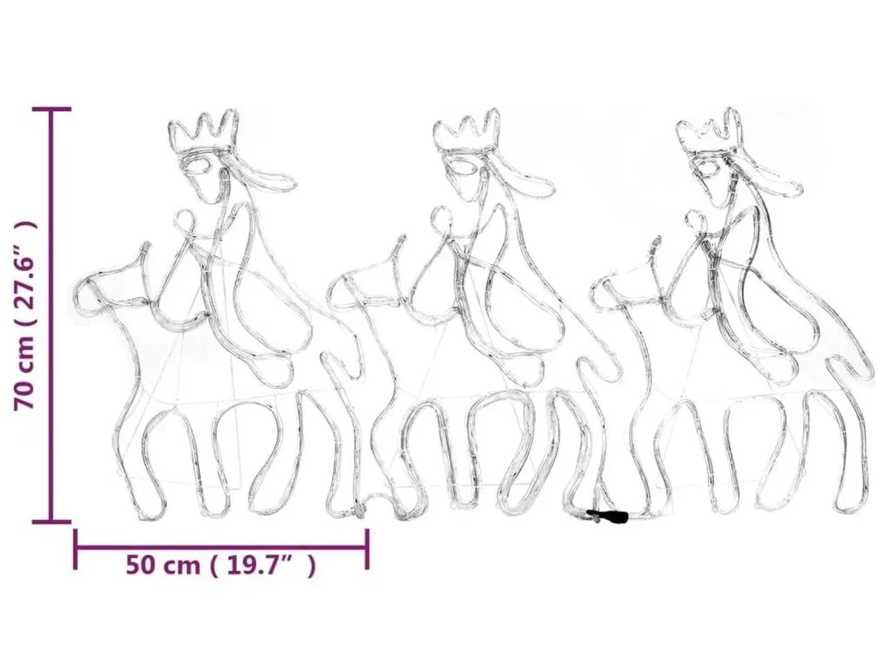 Billede 5 - De tre vise mænd julefigur 504 LED-lys 70x50 cm