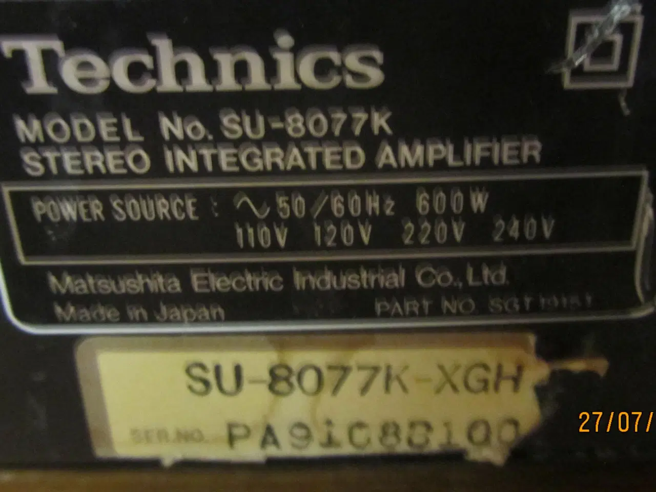 Billede 6 - TECHNICS SU-8077K  2X60W RMS