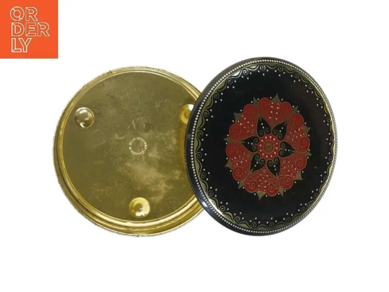 Billede 5 - Dekorativ metal æske (str. Ø 14 cm)