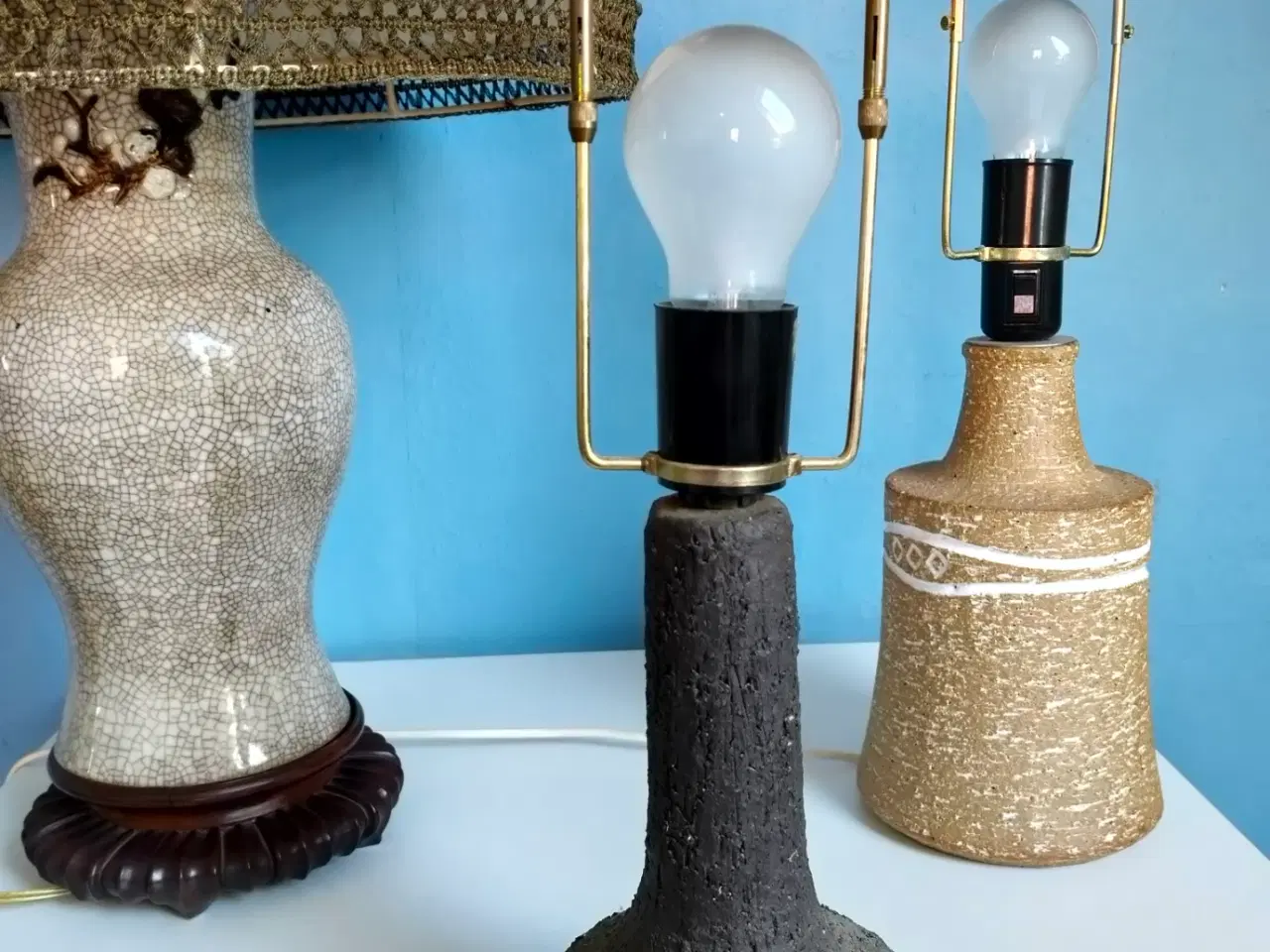 Billede 4 - 4 unikke lamper – dansk keramik, retro og rustik s
