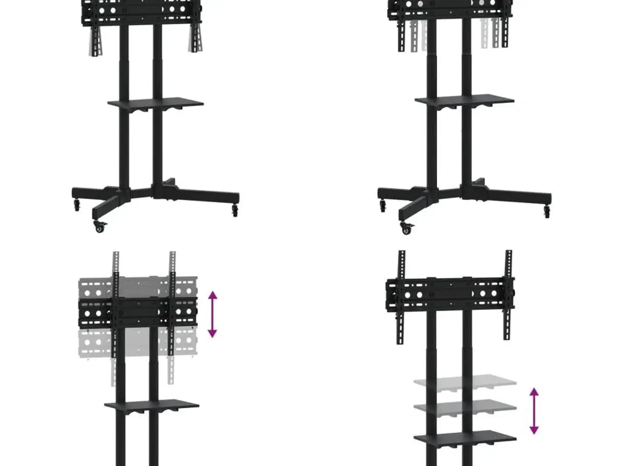 Billede 6 - Tv-stativ med hjul til 32-70" maks. VESA 600x400 mm 50 kg