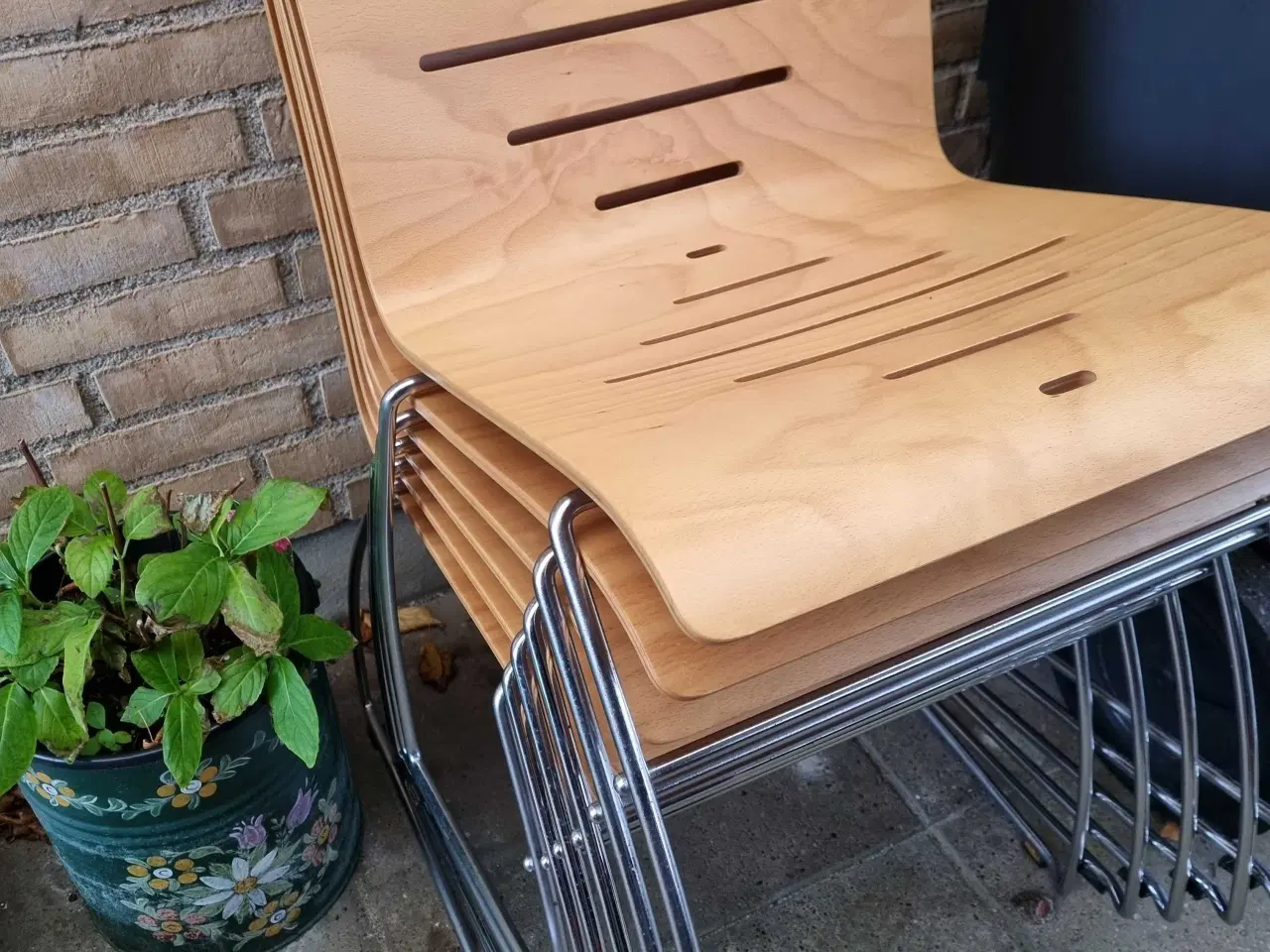 Billede 2 - Træstole med bøjleben