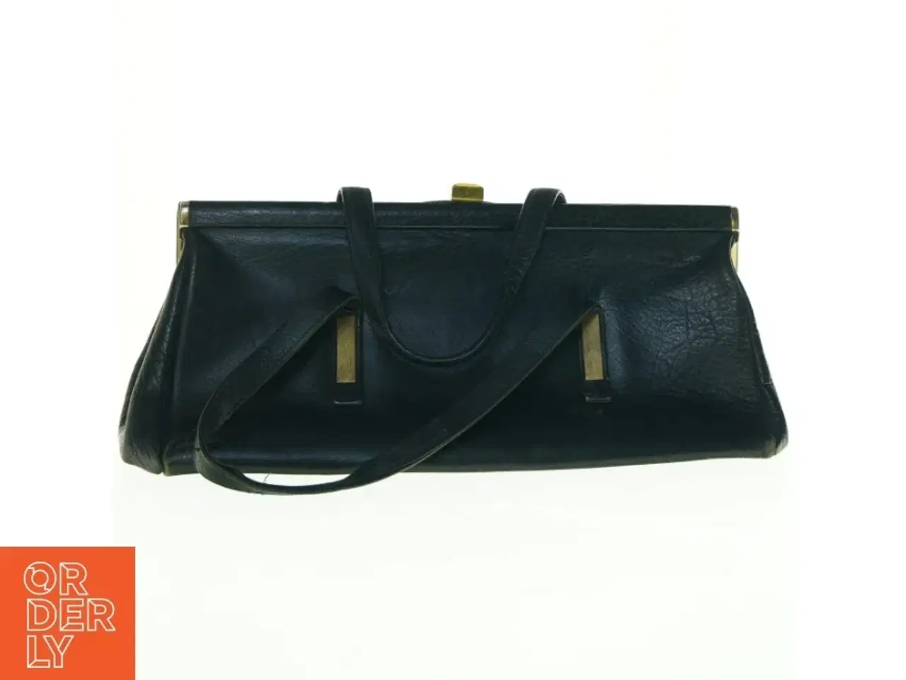 Billede 3 - Vintage sort håndtaske i læder (str. 36 x 12 cm)