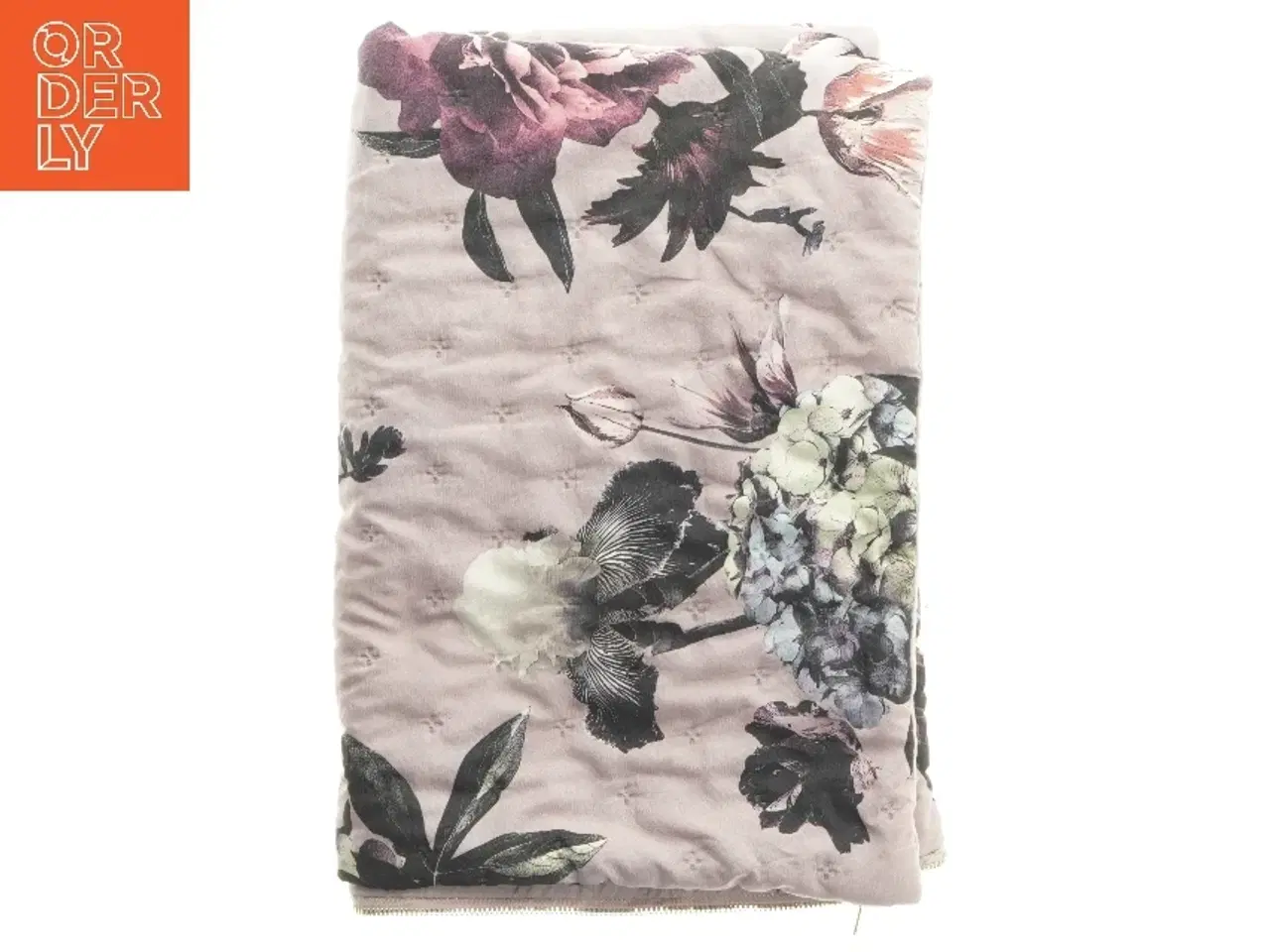 Billede 1 - Blomstret quilte pudebetræk til stor gulvpude eller sengegavlspude (str. 90x60 cm)