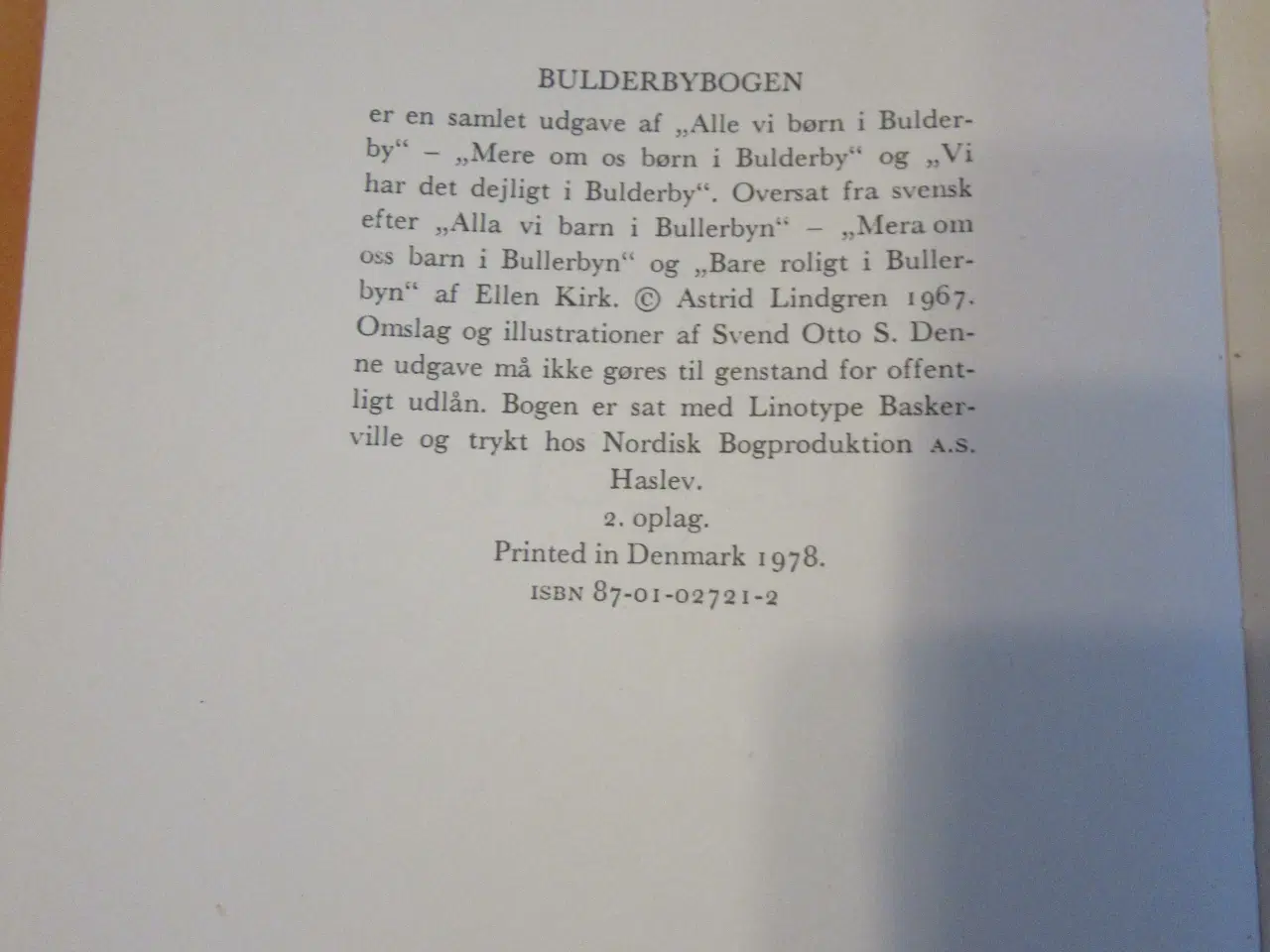 Billede 2 - Bulderby  bogen A.Lindgren