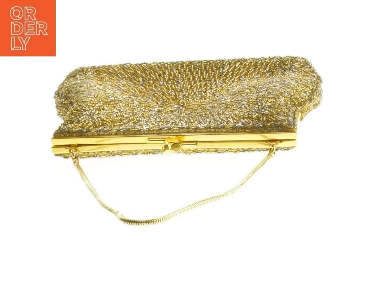 Billede 2 - Guld selskabs taske med perler (str. 20 x 16 cm)