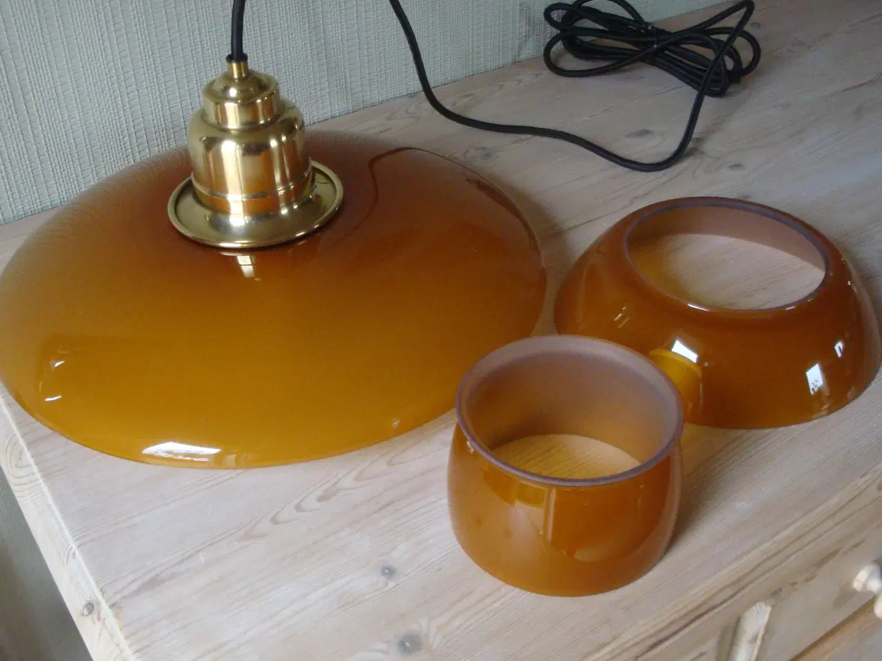 Billede 5 - 1 TILBAGE Ph pendler 3 1/2 - 3 rav glas + messing