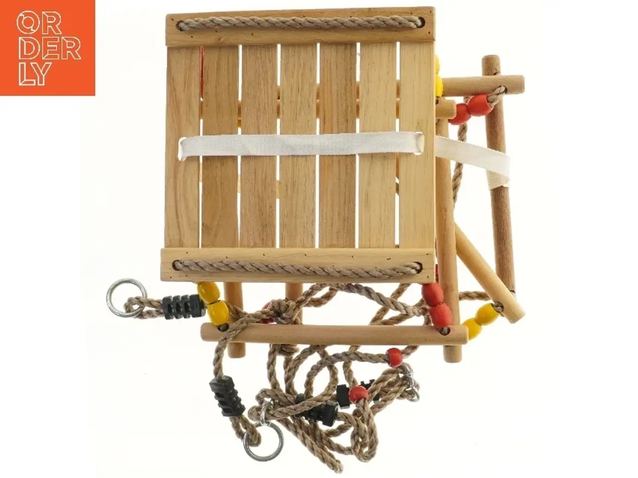 Billede 1 - Retro baby gynge med reb og perler (str. 30x30 cm)