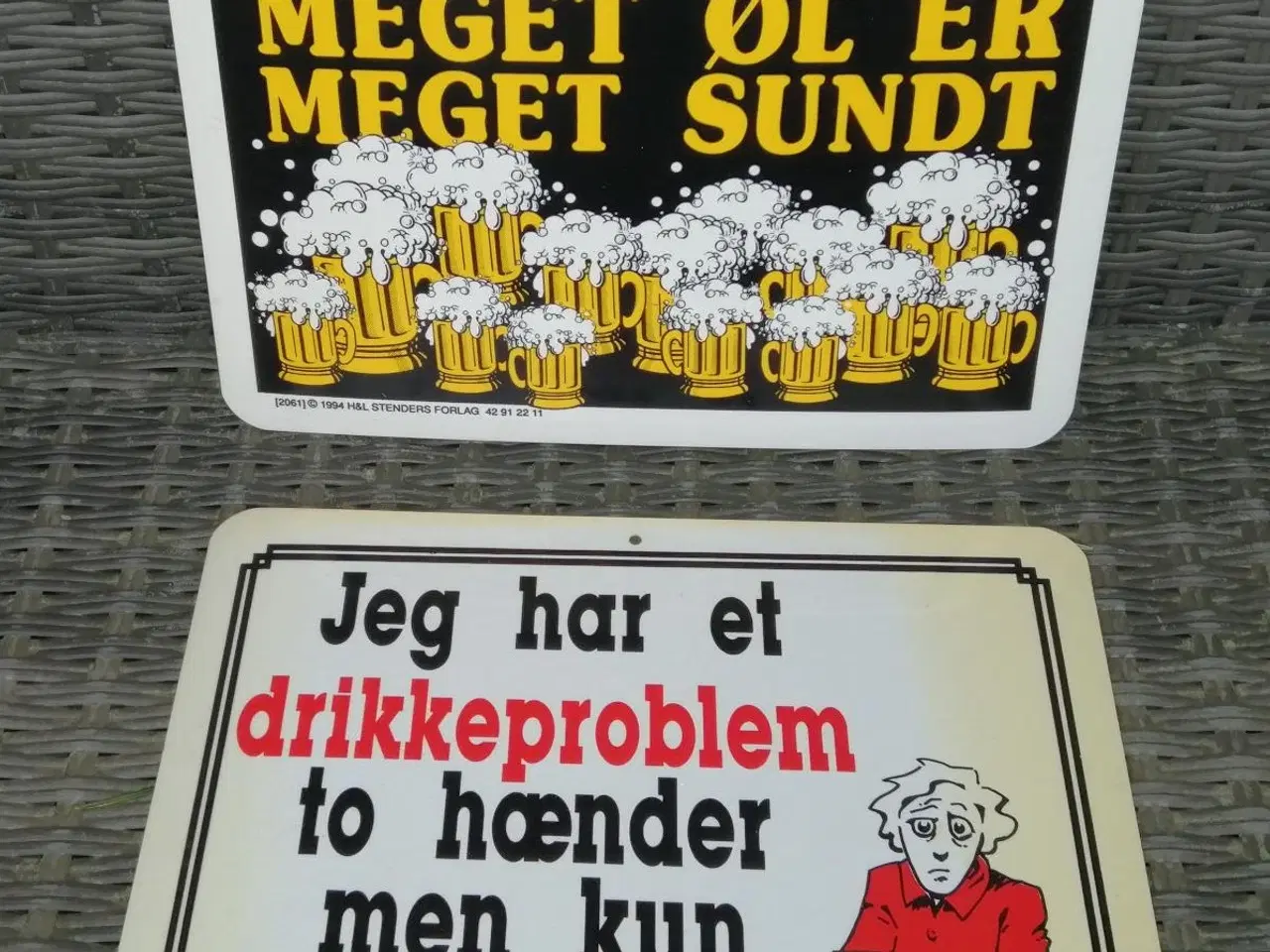 Billede 1 - 2 RETRO ØL SKILTE, 26X20 CM