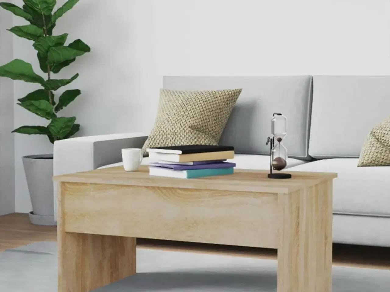 Billede 8 - Sofabord 80x50,5x41,5 cm konstrueret træ sonoma-eg