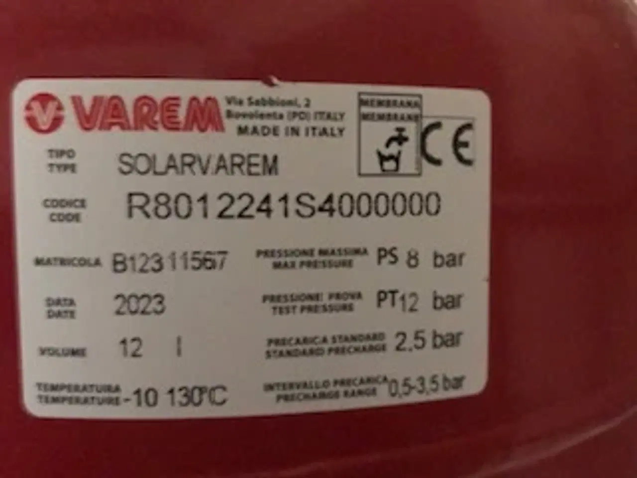 Billede 1 - Varem SOLARVAREM Ekspansionsbeholder til solceller