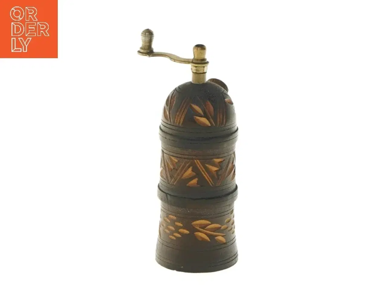 Billede 3 - Træ peberkværn med udskæringer (str. 12 cm)