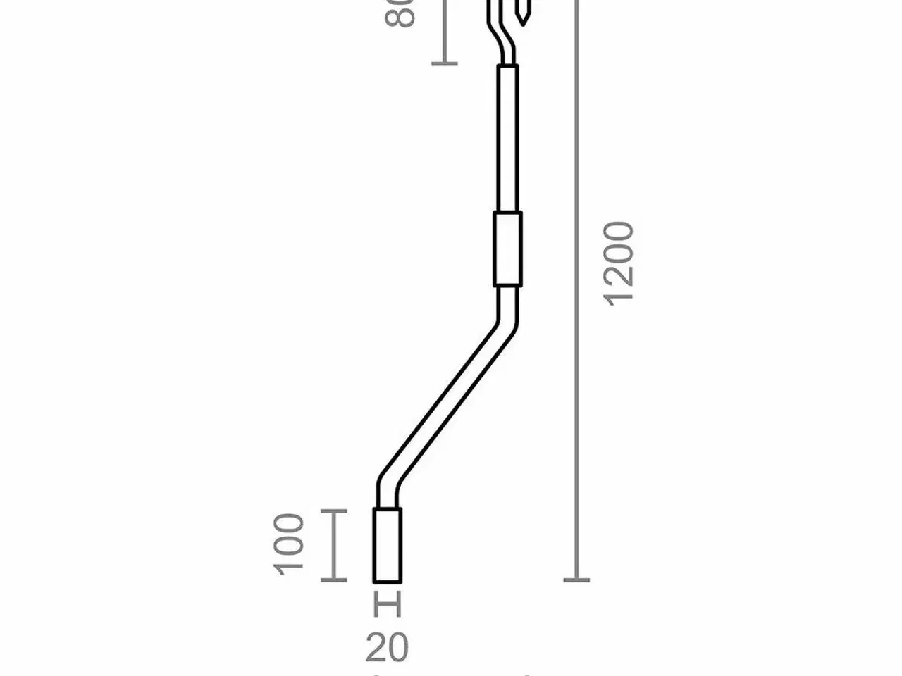 Billede 2 - Håndsving til markise Micel TLD06 Hvid 120 cm Lav