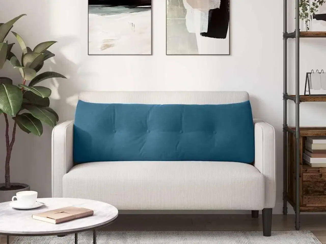 Billede 4 - Rygpude Blå 140 x 24 x 50 cm Fløjl