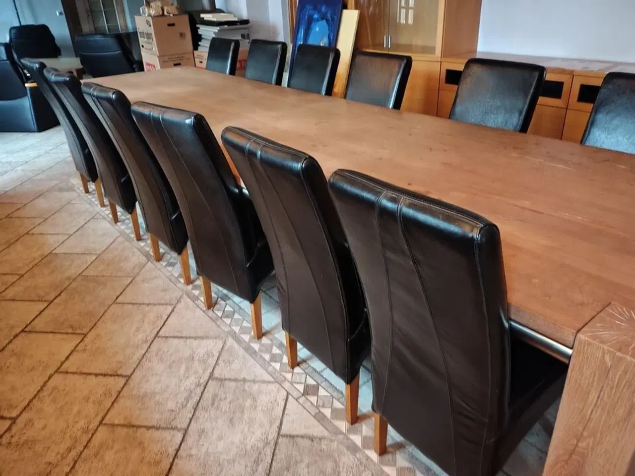 Billede 7 - 12 stole med sort læderbetræk