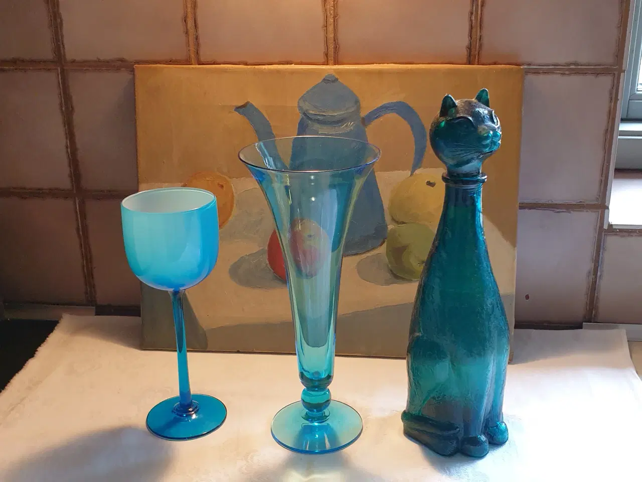 Billede 2 - Holmegaard glasting og andet blåt glas SE 3foto
