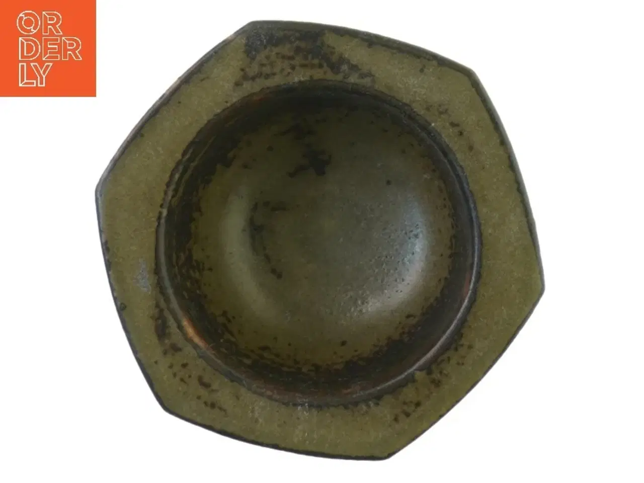 Billede 2 - Kongelig Dansk Stentøj B&G 5805 Sekskantet skål lysebrun glasur Lisa Enquist fra Bing Og Grøndahl (str. 12 x 6 cm)