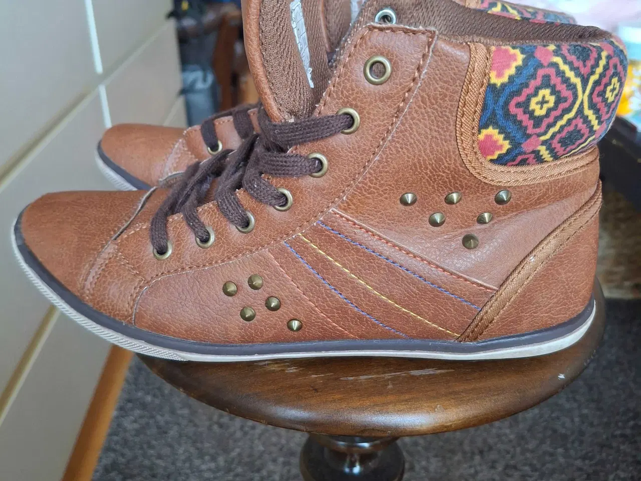 Billede 4 - Hightop Vintage Sneaks i PU-læder str.38