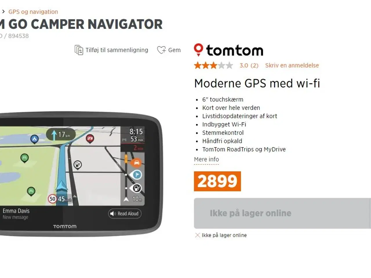 Billede 1 - GPS TOMTOM GO CAMPER