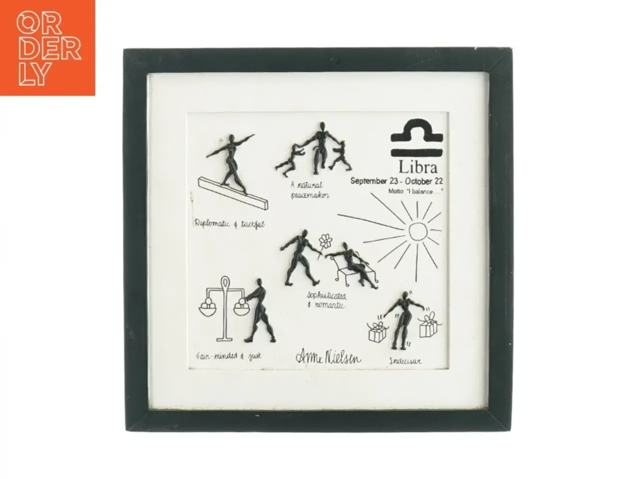 Billede 1 - Billedramme med billedet (str. 23 x 23 cm)