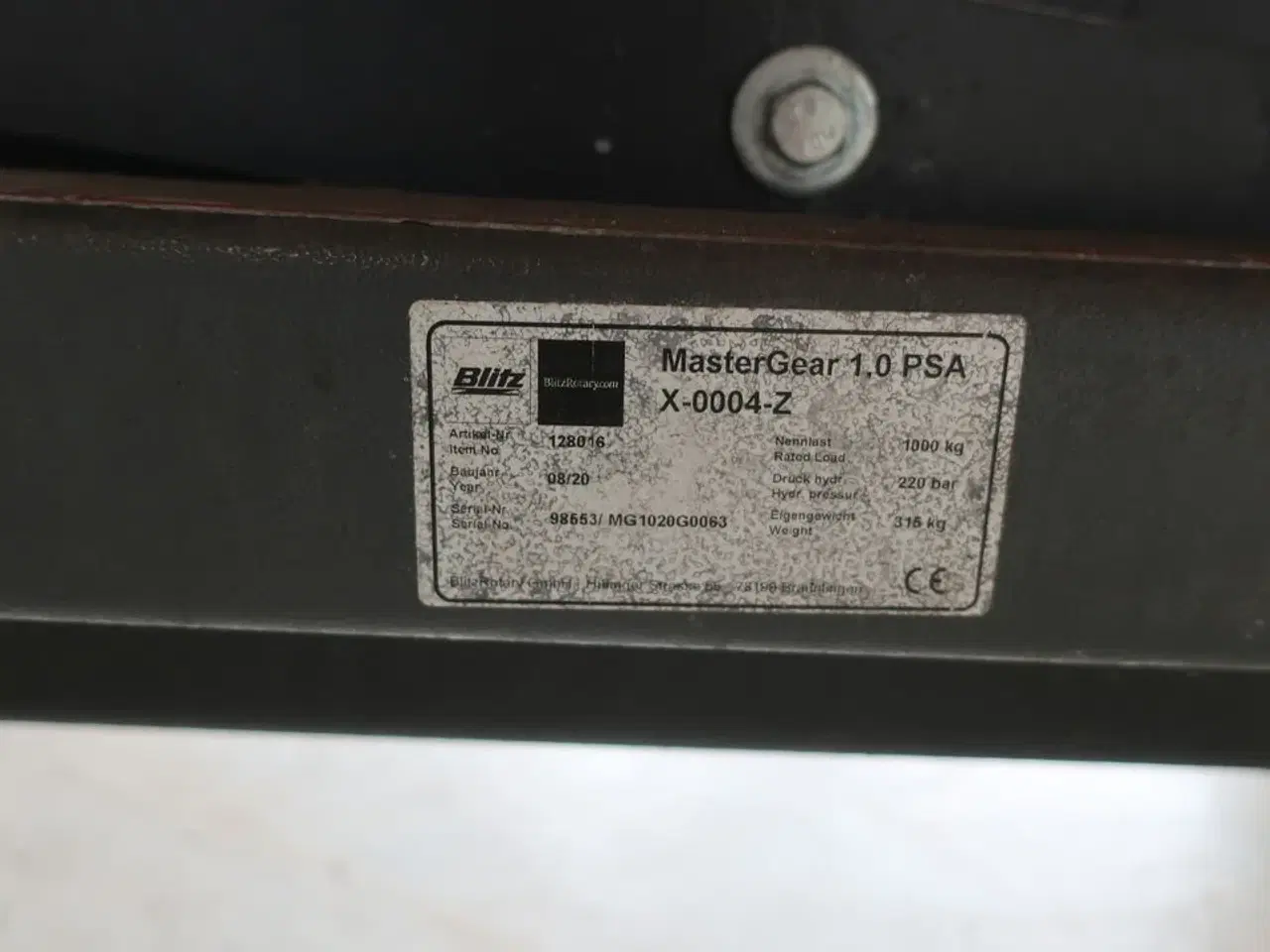 Billede 3 - Løftebord BLITZ MasterGear 1000 kg.