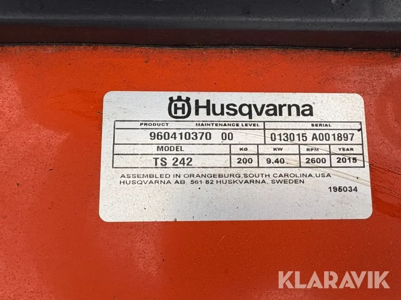 Billede 5 - Græsslåmaskine Husqvarna TS242