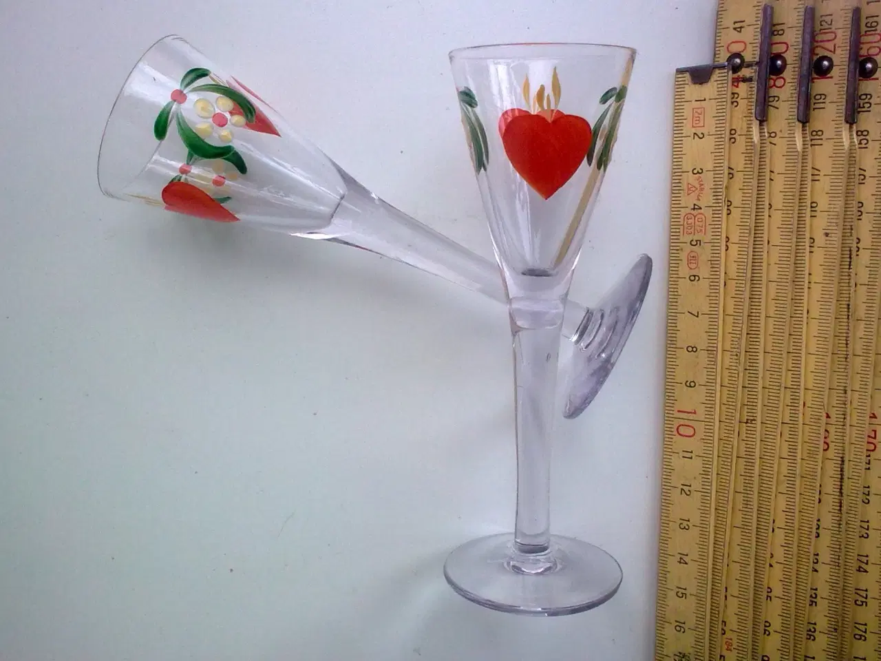 Billede 1 - Emaljemalet Holmegaard  T2 høje snapseglas