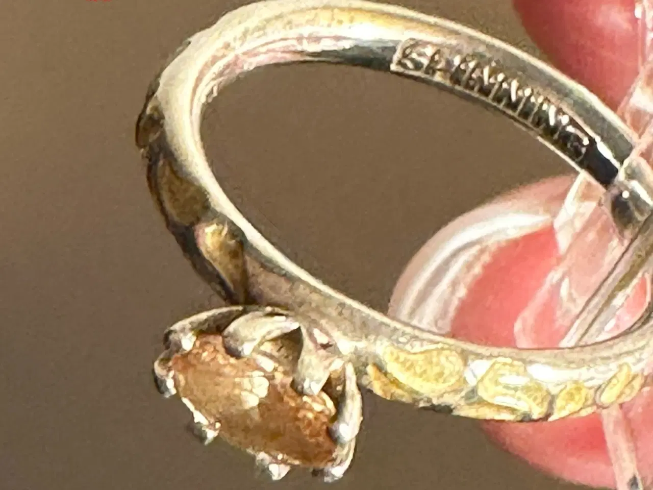 Billede 4 - Vintage ringe med hanlvæddelsten. Læs beskrivelsen