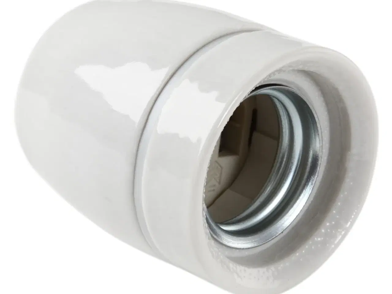 Billede 3 - Porcelænsfatninger: (Glaseret) - (E27 – 10 mm)