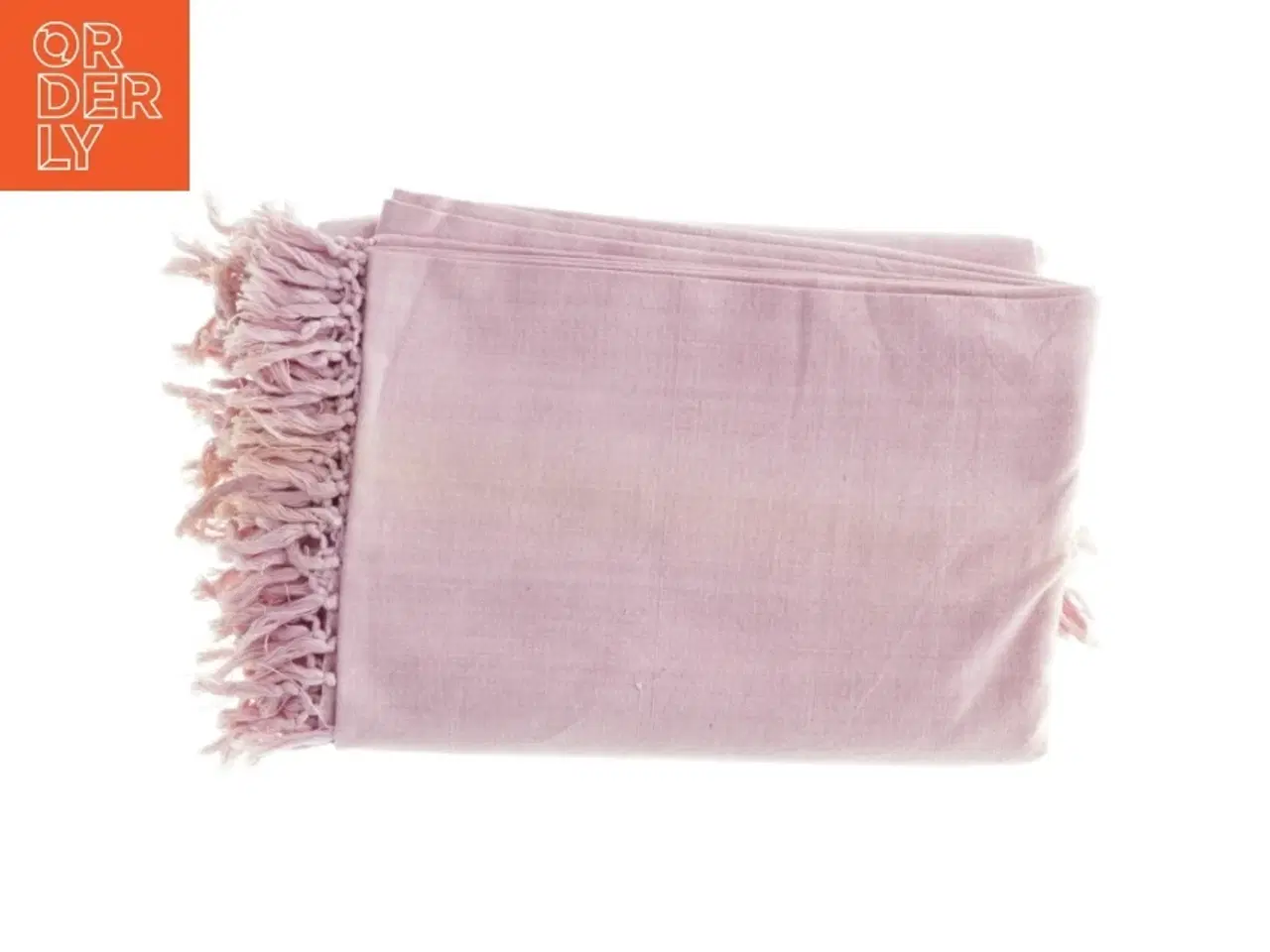 Billede 3 - Lyserød dug med frynser (str. 255 x 240 cm)