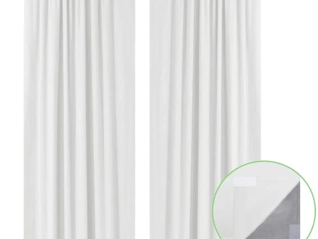 Billede 2 - Mørklægningsgardiner 2 stk. dobbelt lag 140 x 245 cm hvid