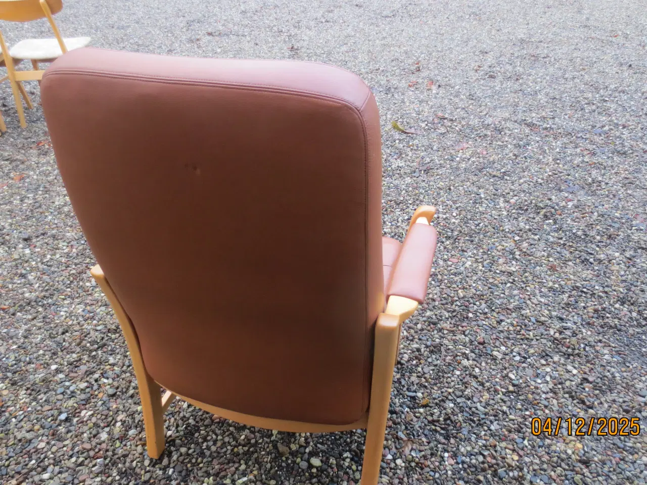 Billede 4 - 1 stk Farstrup Otium Lænestol med Cognac Farvet Læ