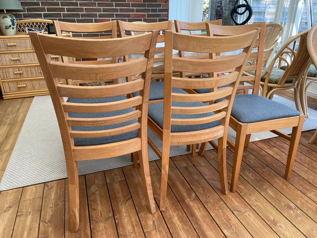 Billede 3 - 6 helt nye spisestuestole i olieret egetræ