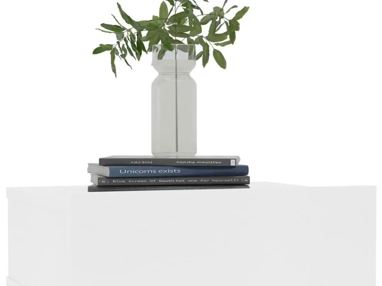 Billede 3 - Svævende natborde 2 stk. 40 x 30 x 15 cm konstrueret træ hvid