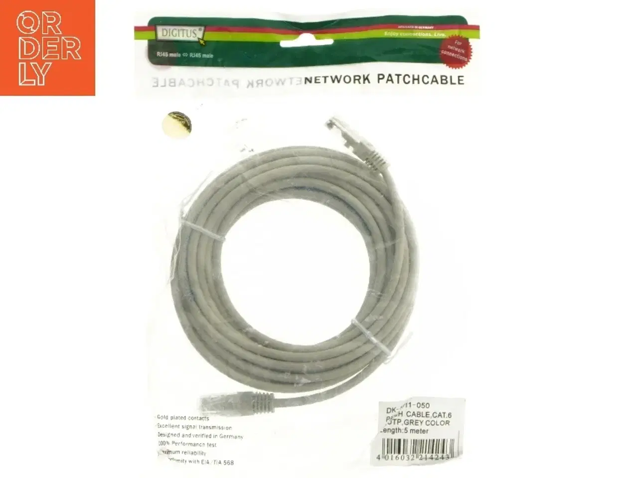 Billede 1 - Ethernet patch kabel fra Digitus (str. 500 cm)