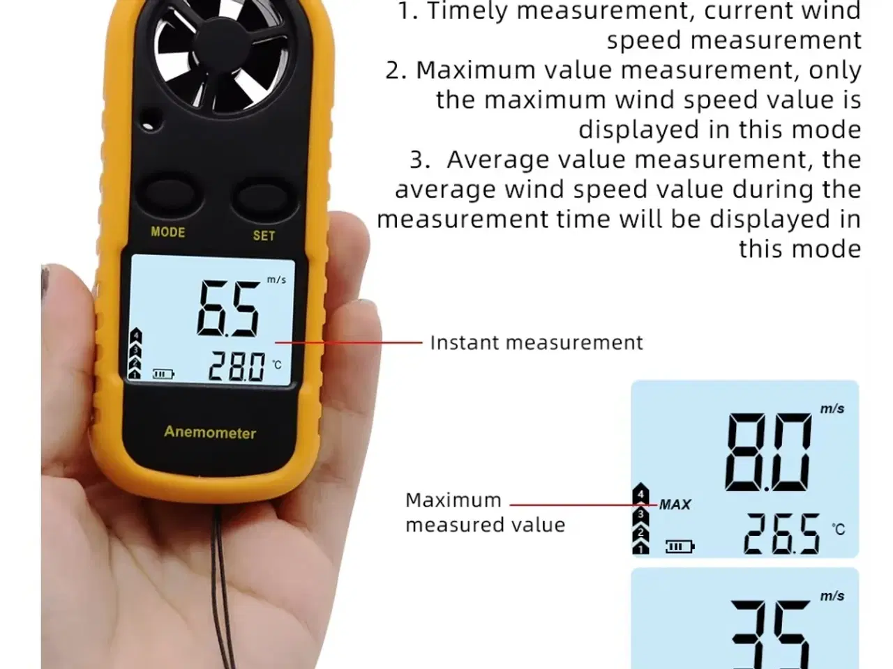 Billede 2 - NYT ANEMOMETER / VINDMÅLER