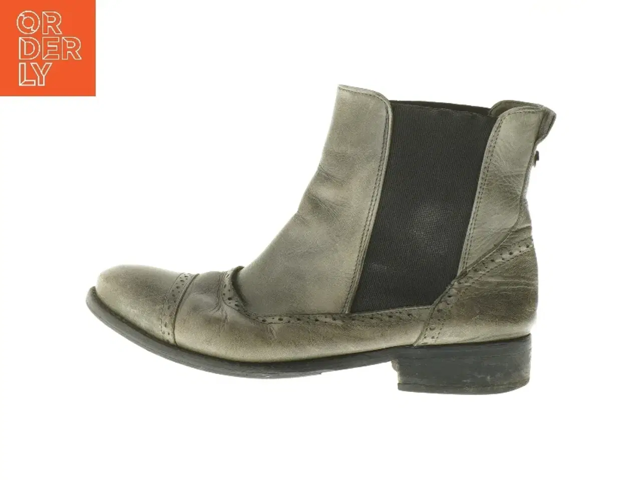 Billede 1 - Grå læderstøvler (str. 38 )