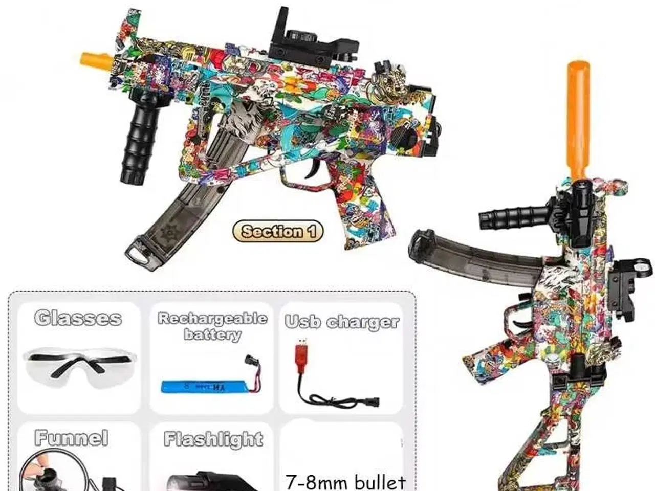 Billede 8 - GELBLASTER Mp5k med 4x 15.000 kugler