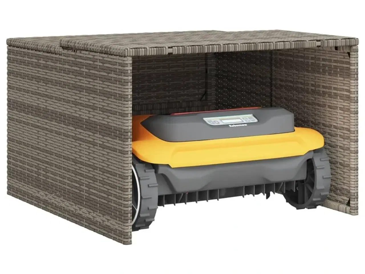 Billede 4 - Garage til robotplæneklipper 86x90x52/57 cm polyrattan grå